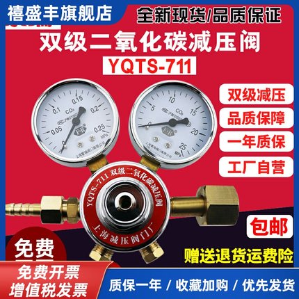 繁瑞yqts711双级二氧化碳减压阀 co2压力表气体钢瓶减压器 减压表