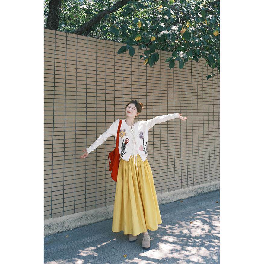 巨好看的早秋季OOTD学院风穿搭一整套针织开衫连衣裙子两件套装女