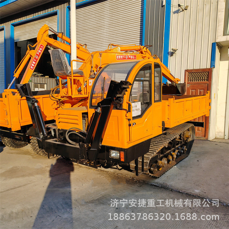 全地形爬山虎随车挖 5-8吨履带随车挖运输车 山地丘陵开荒挖掘机