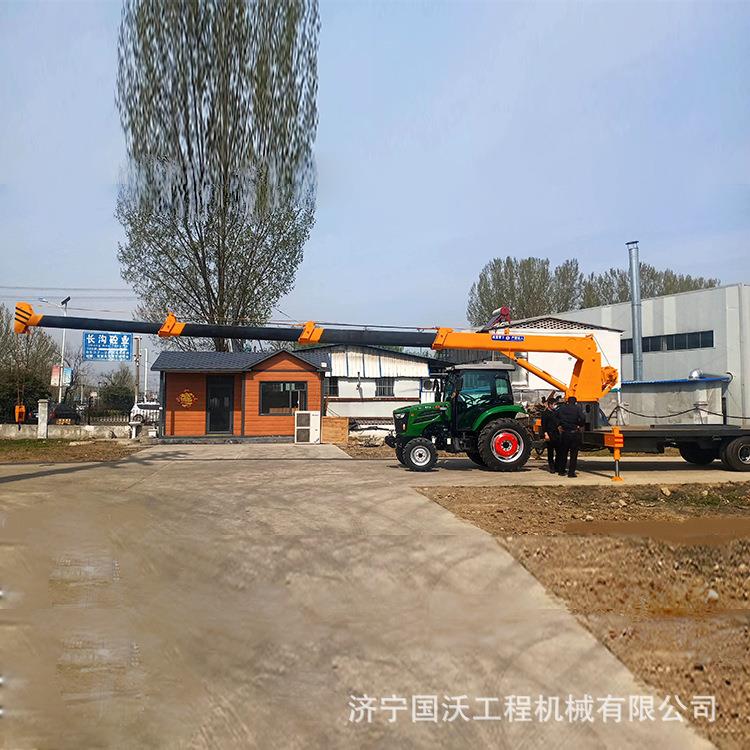 热销6吨8吨随车起重机拉集装箱用自备吊车四驱拖拉机平板随车吊