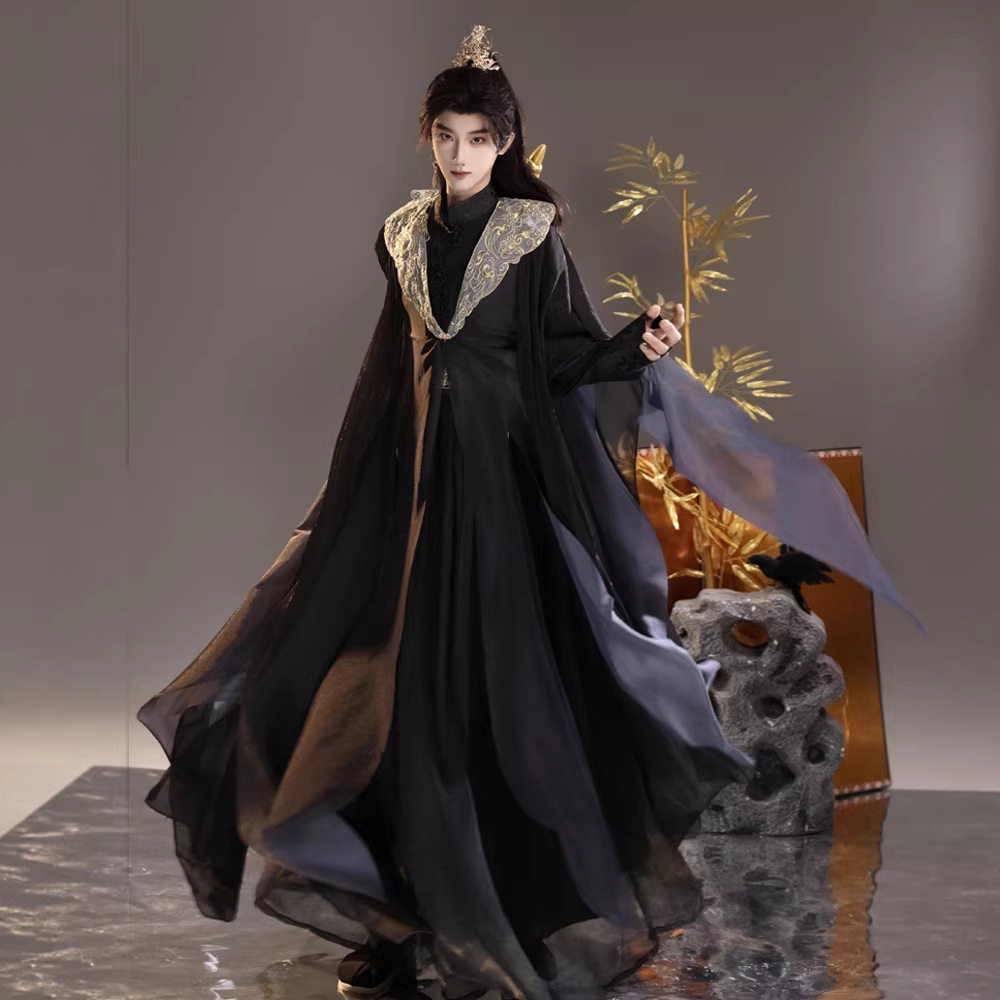 云梦集原创刺绣立领汉服2026新款清冷仙尊腹黑帝君风仙侠古风套装