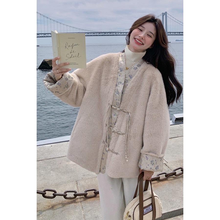 云梦集新中式国风环保皮草外套女2025冬季新款高级感毛茸茸小个子