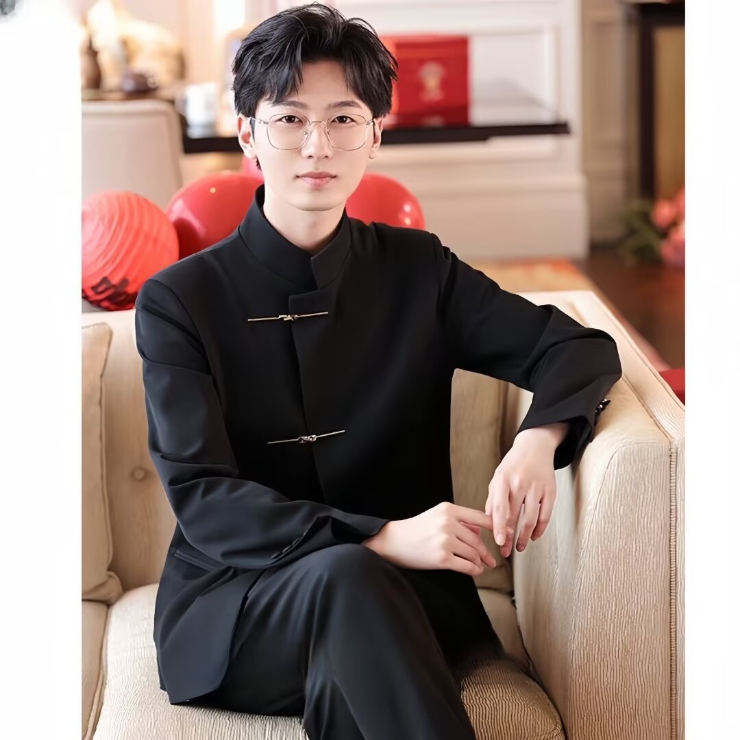 云梦集秋季新中式中山装立领金属扣西服结婚礼服休闲西装男女外套