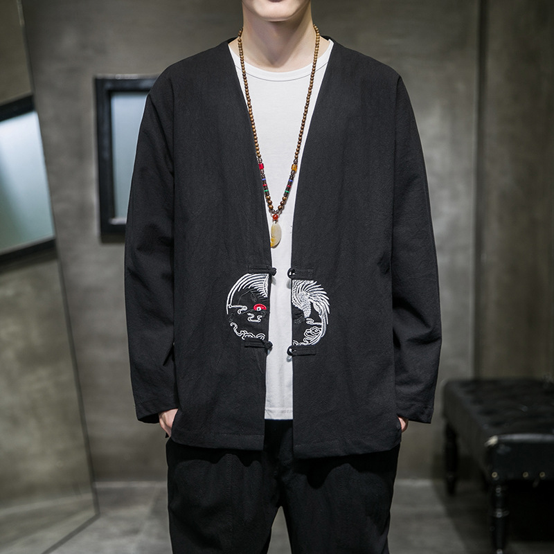 云梦集2025秋季汉服刺绣外套宽松中国风复古长袖上衣大码青少年