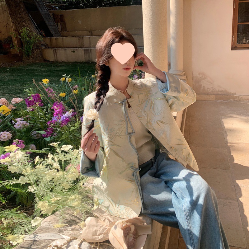 云梦集新中式国风短外套女小个子2025春季新款超好看气质盘扣短款