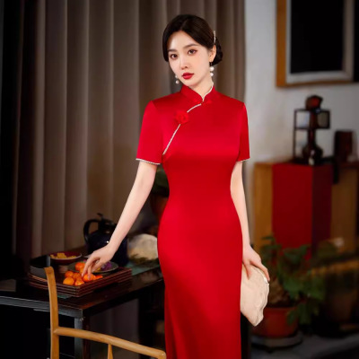织造局2026年新款中长服新娘装晚礼服气质优雅时尚连衣裙女2043