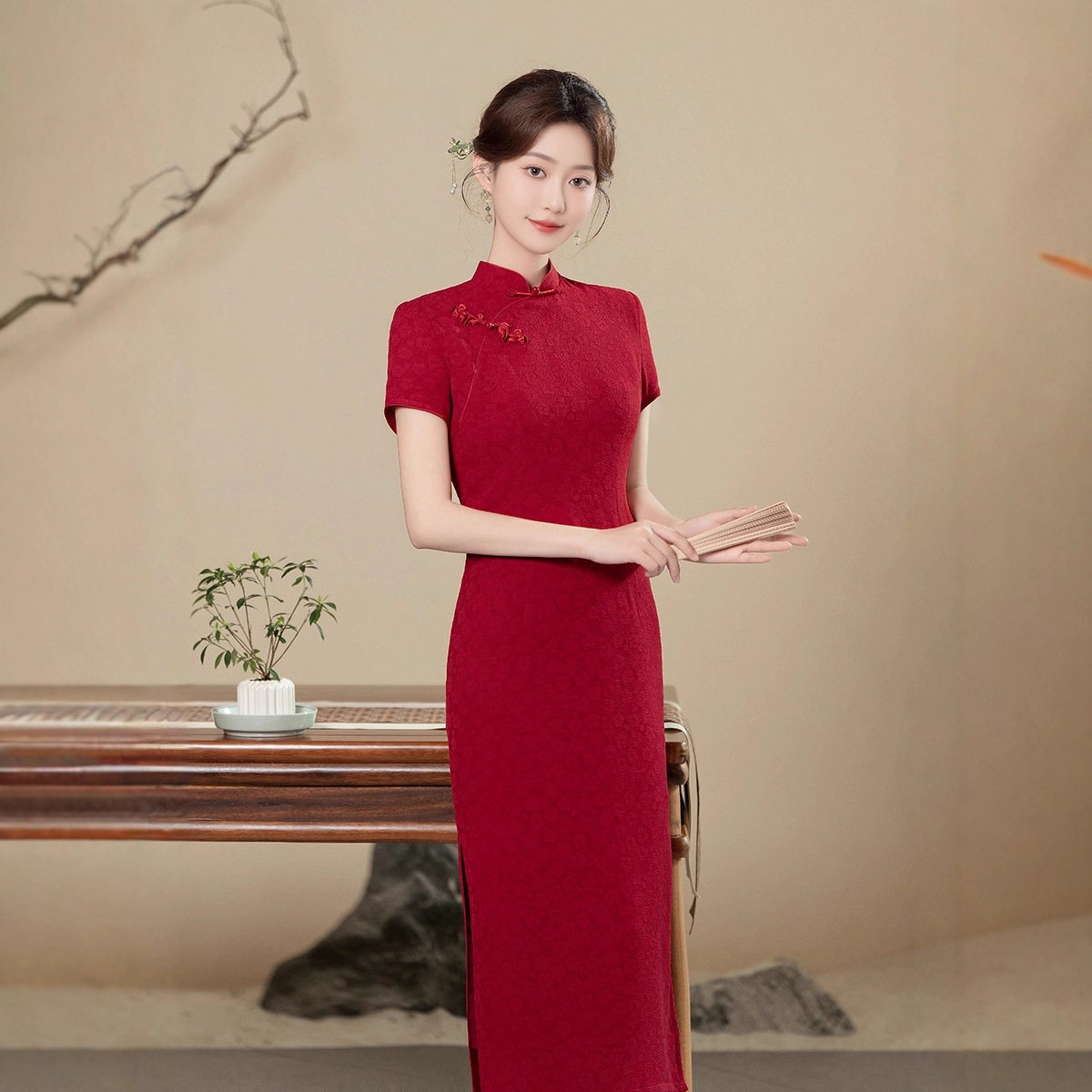 织造局服新娘2026新款红色新中式旗袍订婚礼服女高级感结婚回门夏