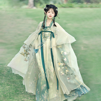 云梦集原创绿漪汉服女中国风改良里衣披风披帛齐胸裙套装2025新款