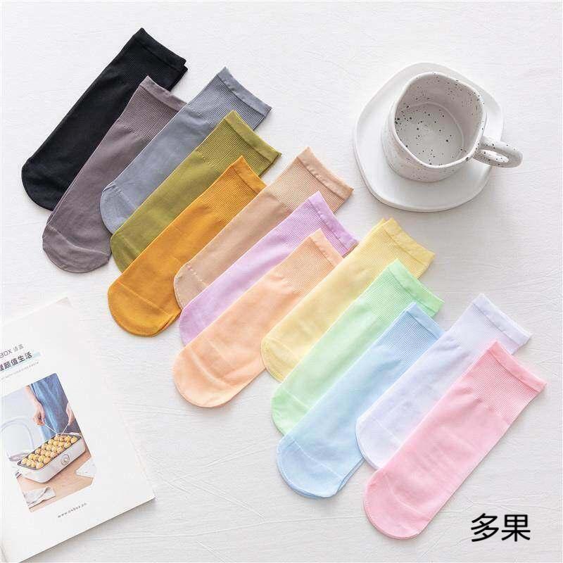 儿童丝袜女童宝宝冰丝小童白袜子短夏季薄款男童婴儿防蚊水晶肉色