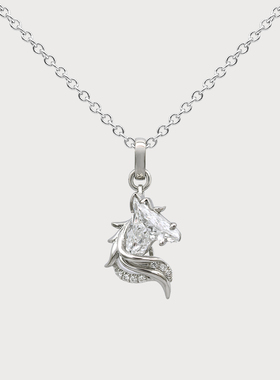 ICEWALD真冶宠物马头设计钻石吊坠18K金钻石项链毛发钻石设计轻奢