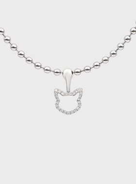 ICEWALD宠物原创情侣款设计璨星猫影满钻猫咪吊坠高级小众锁骨链