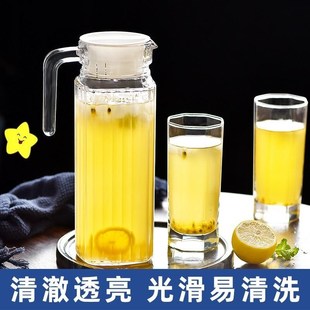 冷水壶玻璃凉水壶瓶大容量泡x茶茶壶家用耐高温凉白开水杯鸭嘴扎