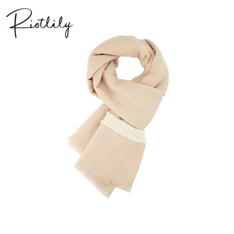 Riotlily/艾特里里金秋物语系列围巾柔和杏色羊毛围巾圣诞礼物