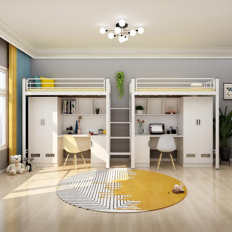 上宿床下桌组床合一体员工双舍层工人大学生床钢制高低GYYC-852学