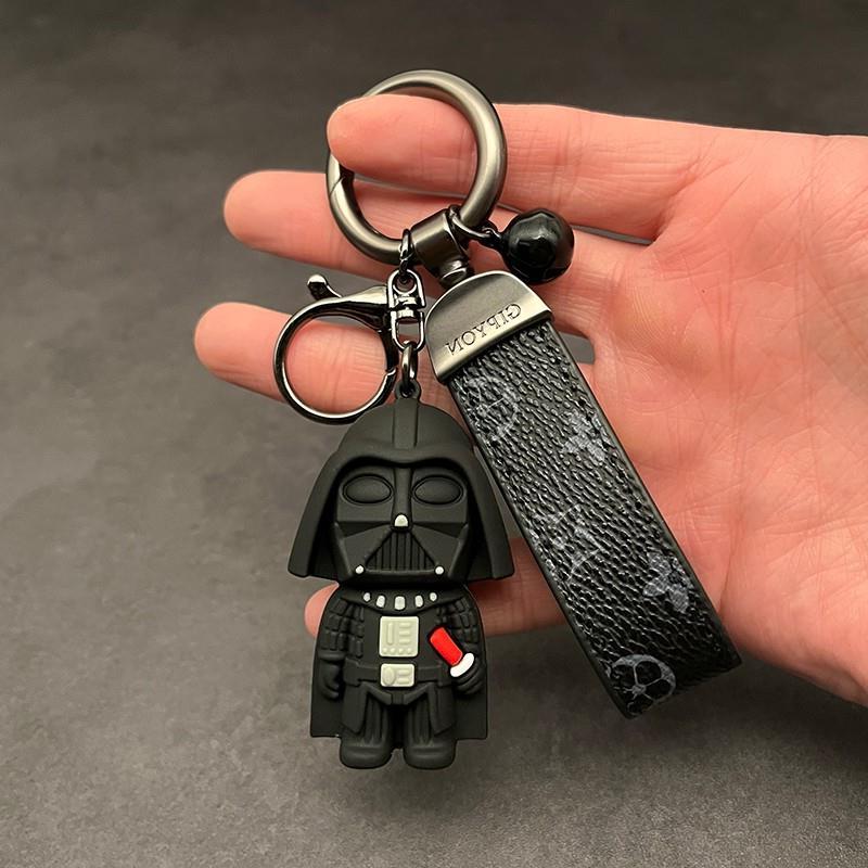 LV&GEDETE官方旗舰店包挂件黑武士老花钥匙扣挂饰创意 汽车钥匙链