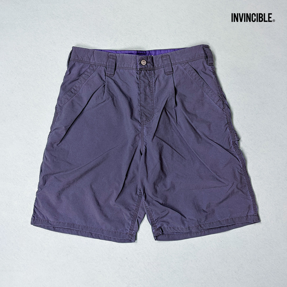 NONNATIVE WORKER SHORTS  OXFORD DYE日产褶皱尼龙工装短裤26SS - 实物图