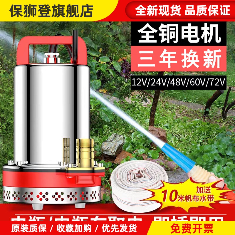 电瓶电动车专用48V一72V直流潜水泵农用浇菜浇水灌溉抽水自吸水泵