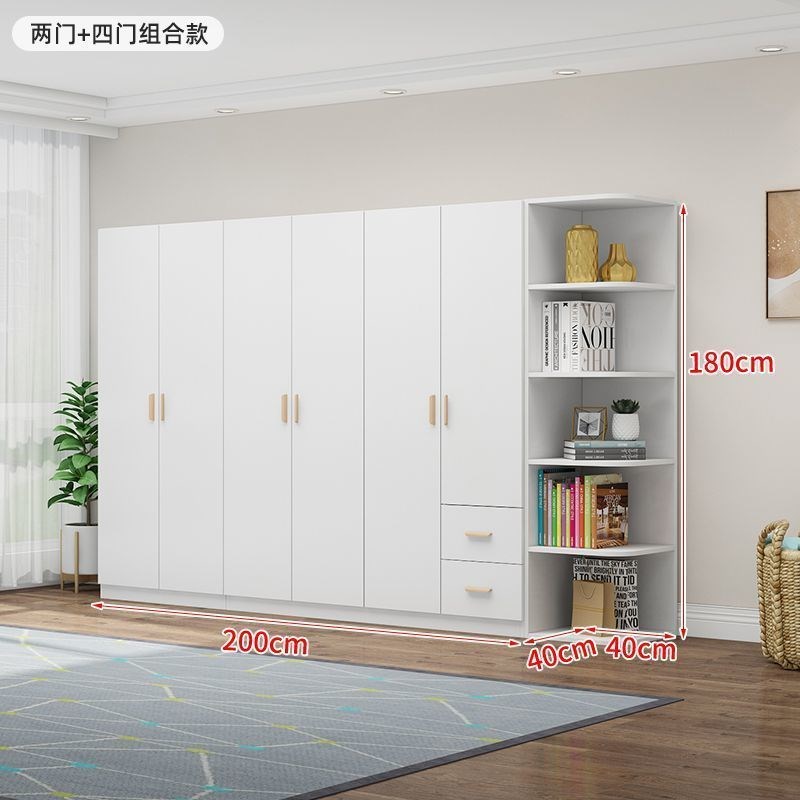 欧式衣柜实木板式现代经济型对开门柜家用卧室出租屋衣柜大容量