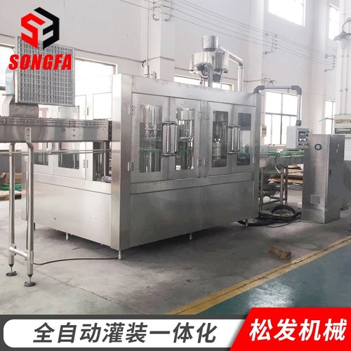 2024新款 玻璃瓶装饮料灌装机  三合一热灌装设备