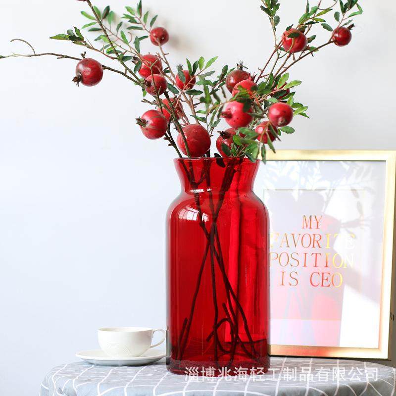 特大号轻奢大红色玻璃花瓶富贵竹百合水培插花花器新年家居装饰品,纺织面料/辅料/配套,纺织机械配件,淘宝优惠券,粉丝福利购,淘宝优惠卷