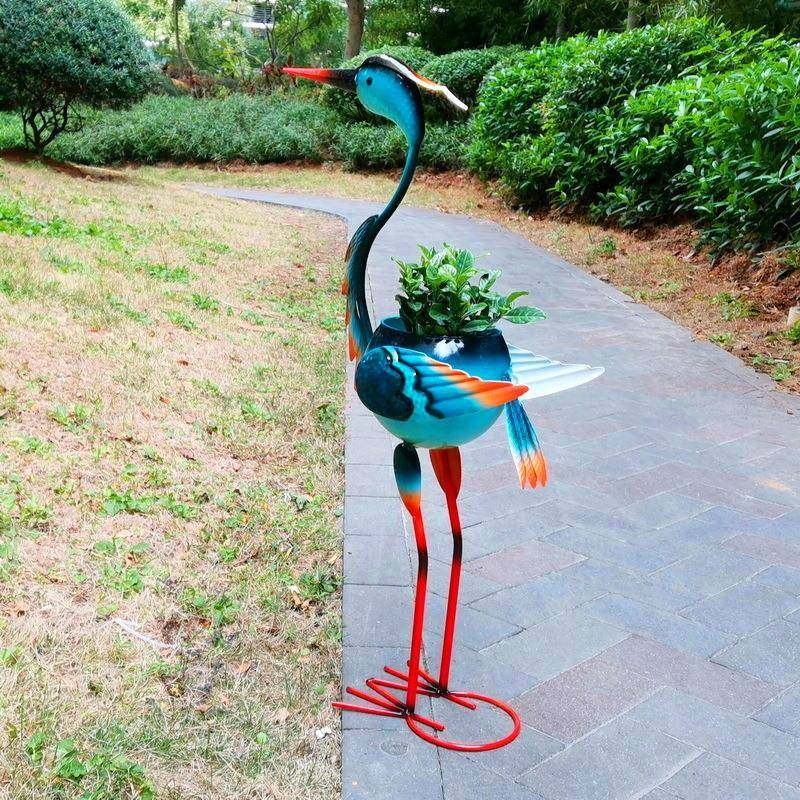 户外花园美式乡村家居装饰品艺动物鹤花盆摆件铁艺庭院装饰工艺品,纺织面料/辅料/配套,纺织机械配件,淘宝优惠券,粉丝福利购,淘宝优惠卷