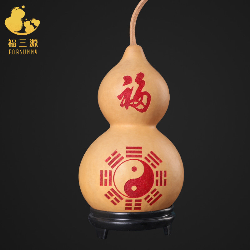 特大号天然葫芦客厅真葫芦门对门朱砂口端雕刻彩绘