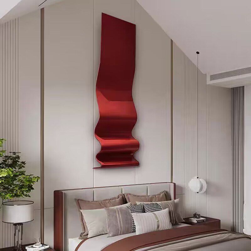 级感别墅挑空客厅装饰画手工立体铁艺大幅玄关画售楼部酒店挂画