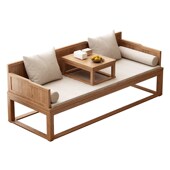 实木新罗汉床茶桌椅沙发明式 家具小户型两用客厅卧睡塌床