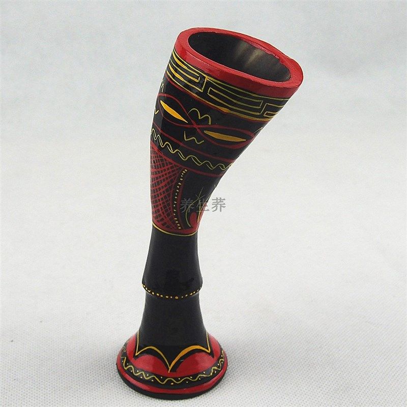 川凉山彝族漆器牛角酒杯民间传统手工制作文玩