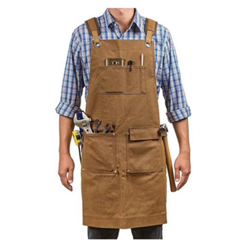 外贸木工围裙欧美风电工园艺工作服烧烤师家用厨房厚帆布围裙