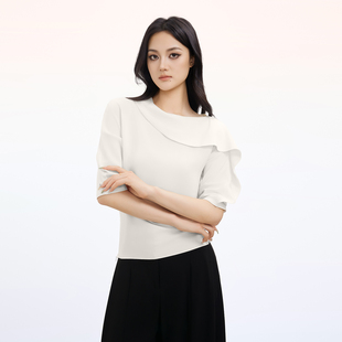 桑蚕丝套头小衫 袁泉同款 上衣短款 2026春夏新款 女 拉蒂寇资商场同款