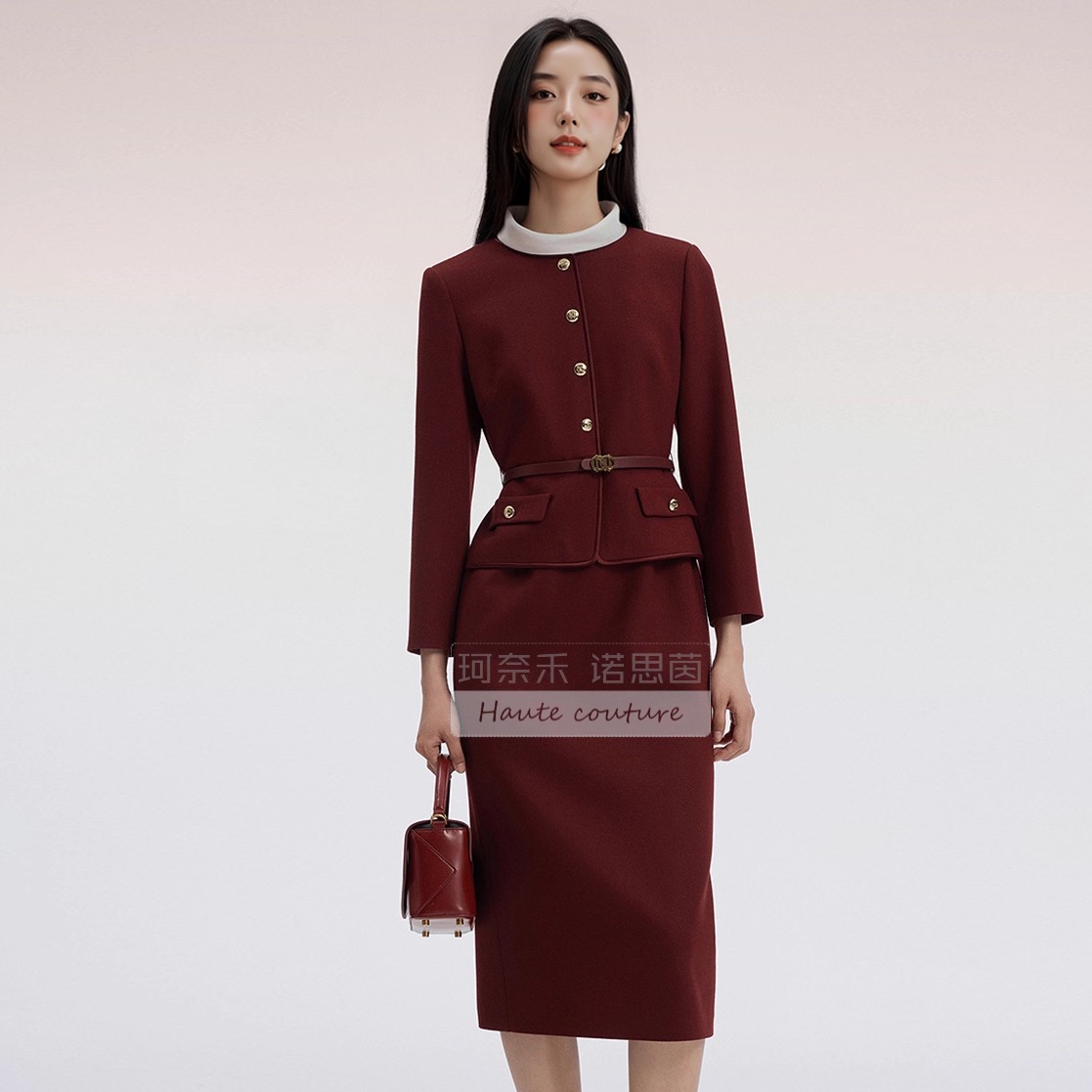 laDiKoZi拉蒂寇资同款25春秋冬款可拆卸立领羊毛假两件连衣裙高级