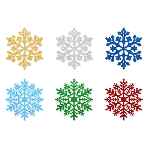 圣诞节装饰雪花片挂件12pc圣诞雪
