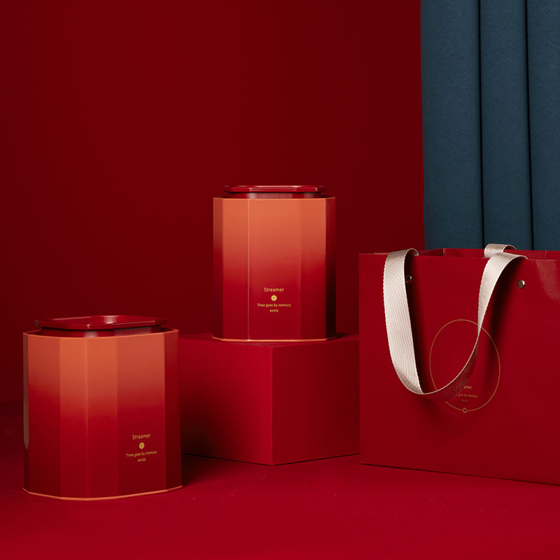 新款茶叶罐铁罐通版半斤一斤装红