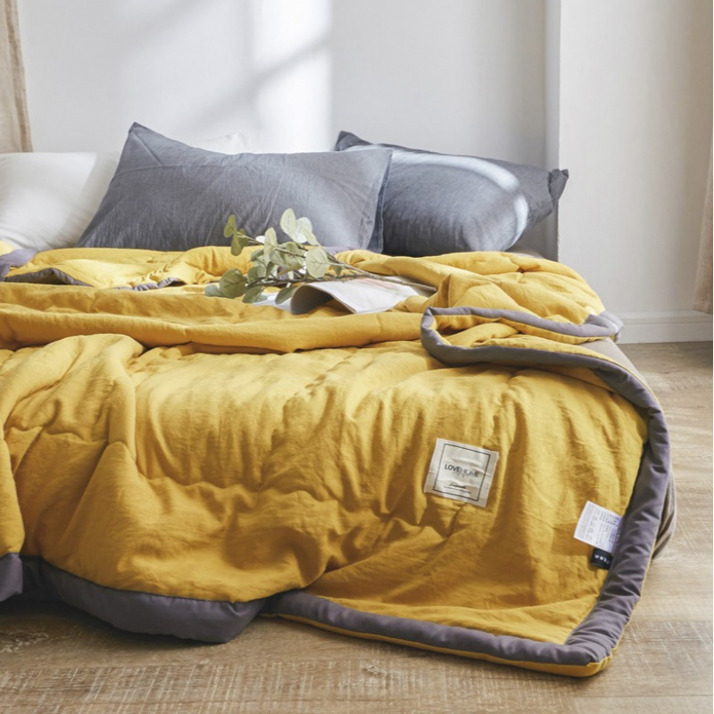 日式水洗棉夏被空调被夏凉被春秋