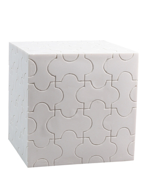 现代几何魔方正方体圆柱形样板间家居书房工艺品底座配饰