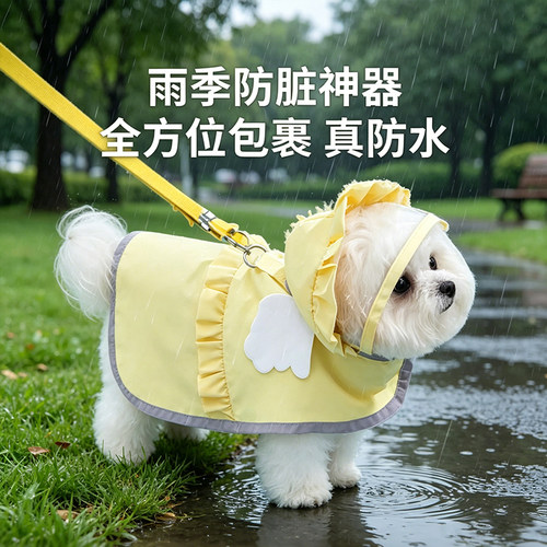 糖果色天使雨衣春夏季雨天防水狗