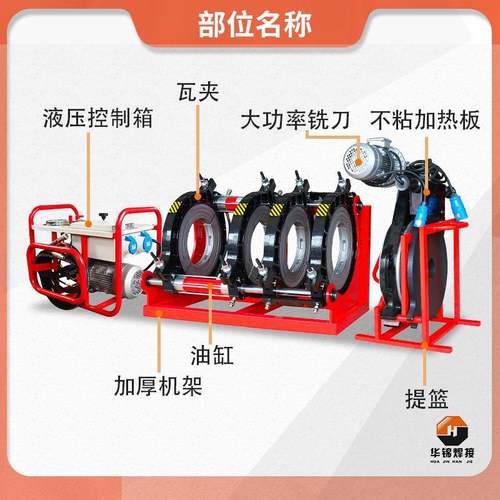 HJ系列40-半630自动压热熔对焊机pe管对0接焊机液塑管热熔机