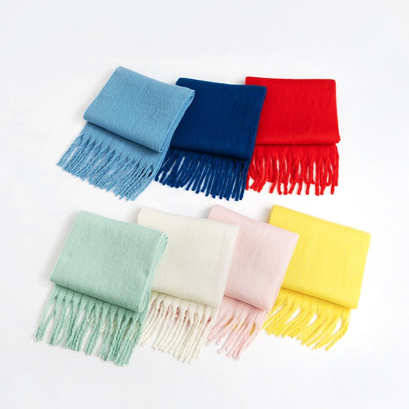 LIELRAM裂冉纯色马卡龙格纹秋冬百搭保暖围巾