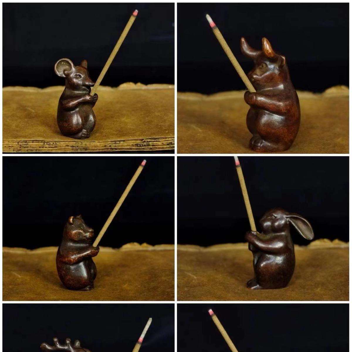 古董古玩仿古铜器十二生肖香插倒流香香插摆件居家工艺送朋友