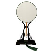 黑檀木真丝宫扇子熟娟布工笔手绘国画圆扇空白团扇刺绣古典