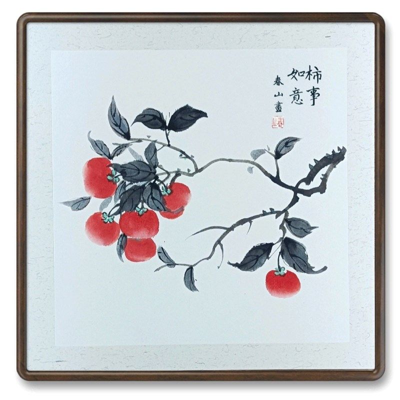 国画宣卡手绘写意小品鸟兰荷竹子梅 成品未落款