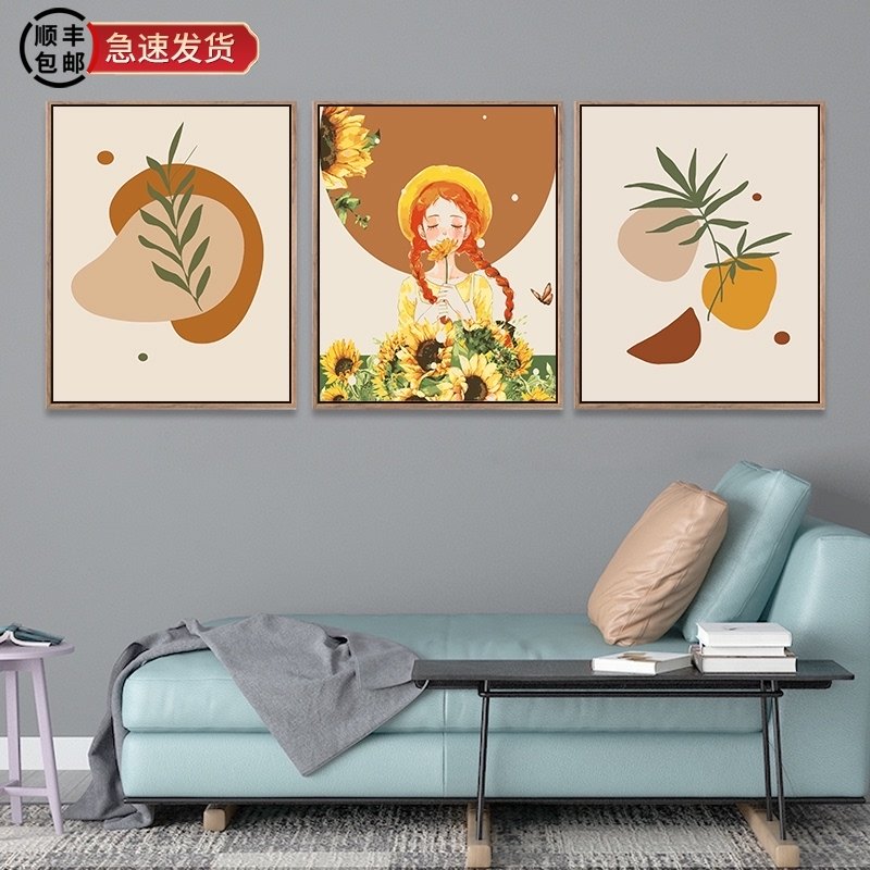 油画油彩画 拼画手绘填色客厅物风景卉饰画
