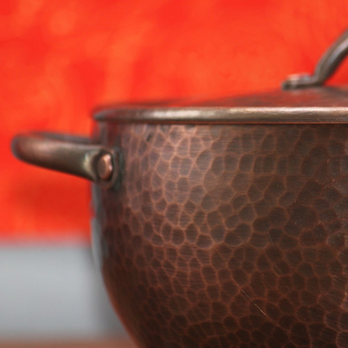 任和堂纯紫铜复古锤纹铜火锅手工小铜锅汤锅用