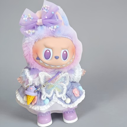 仅娃衣前方高能3代拉布布labubu3.0一二三代17cm幸运紫色衣服裙子