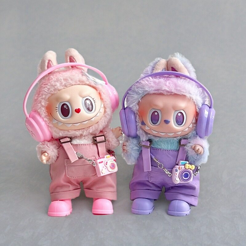 仅衣服适用17cm一二三代拉布布娃衣Labubu幸运可爱背带裤耳机套装,模玩/动漫/周边/娃圈三坑/桌游,棉花娃娃/毛绒玩具娃衣,淘宝优惠券,粉丝福利购,淘宝优惠卷