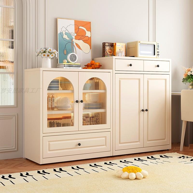欧式铁艺餐边柜家用铁皮柜斗柜客厅茶水柜厨房置物柜家电收纳柜子