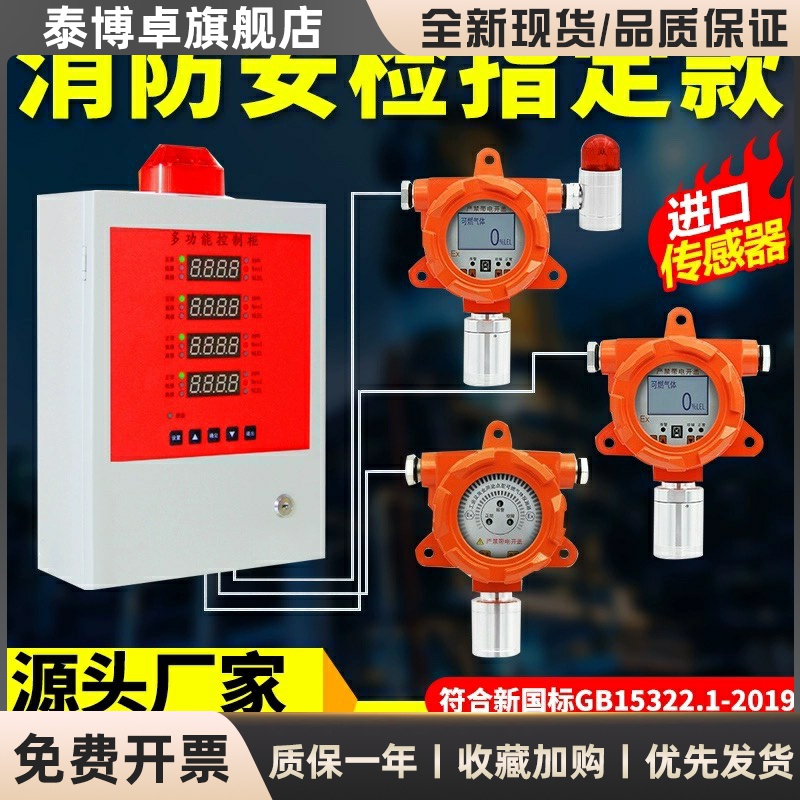 可燃气体报警器工业油漆房氧气硫化氢氢气氨气一氧化碳泄漏探测仪