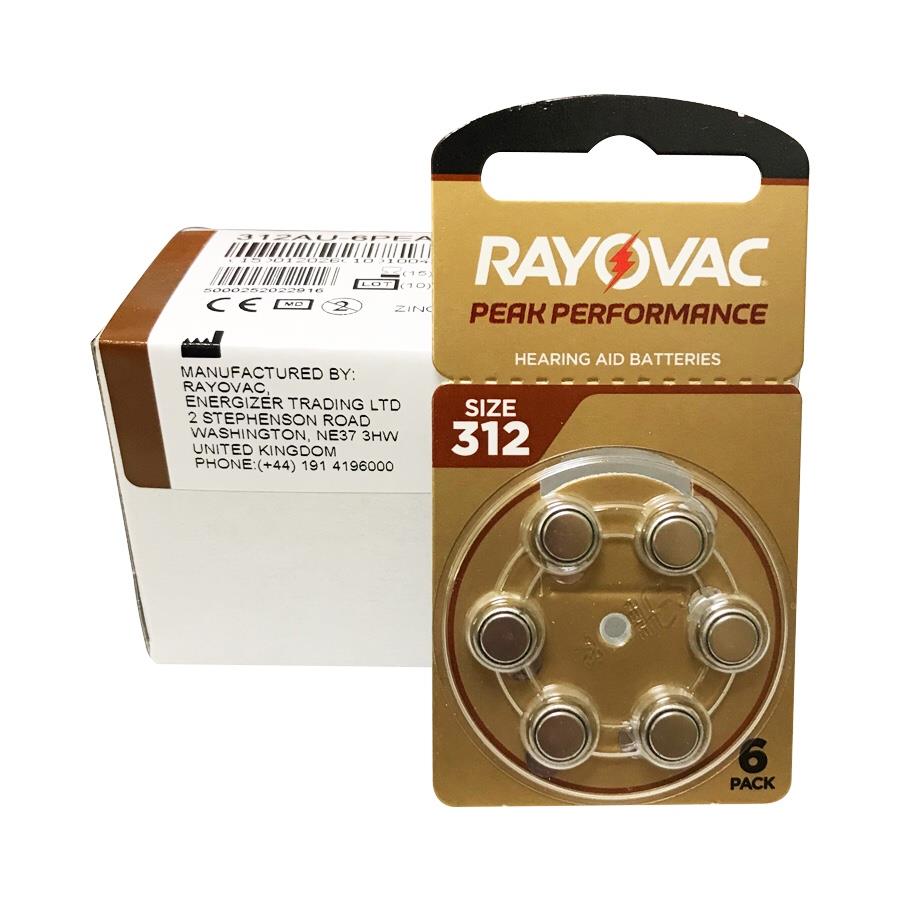 整盒包邮【60粒】英国进口RAYOVAC PEAK助听器电池312 PR41 1.45V