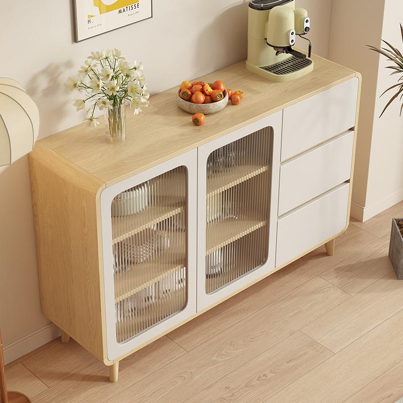 全实木餐边柜储物简约柜子原木风客厅沙发边柜小户型置物柜茶水柜